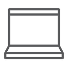 Laptop line icon, electronic and computer, notebook sign, vector graphics, a linear pattern on a white background, eps 10.