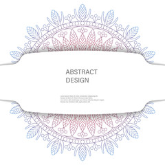Ornament color card with mandala. Vintage decorative elements. Hand drawn background. Abstract design