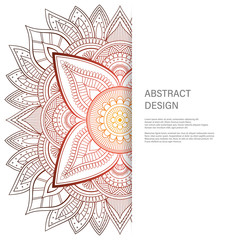 Ornament color card with mandala. Vintage decorative elements. Hand drawn background. Abstract design