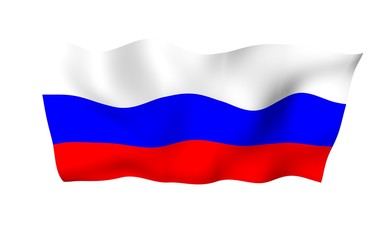 Waving flag of the Russian Federation. The National. State symbol of the Russia. 3D illustration