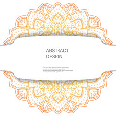 Ornament color card with mandala. Vintage decorative elements. Hand drawn background. Abstract design