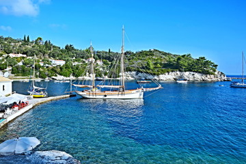 Fototapeta na wymiar Greece,island Paxos-view on the harbor Loggos