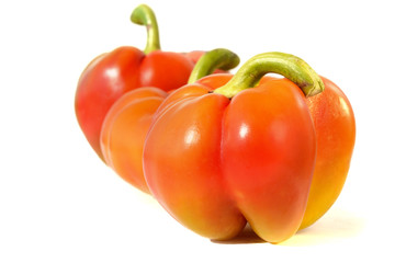 Sweet peppers on white background