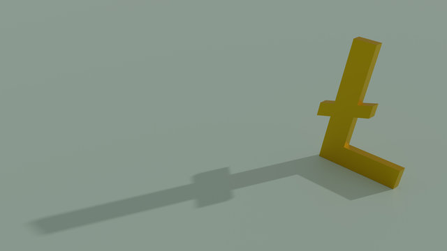 S&iacute;mbolo del Litecoin. 3D.
