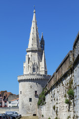Fototapeta na wymiar Tower of the Lantern in the Vieux Port of La Rochelle - France