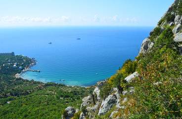 Fototapeta na wymiar Crimea, rocks, view of the Black sea