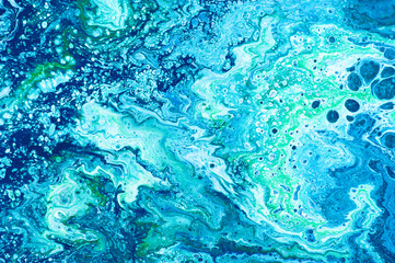 Blue marble texture painted with acrylic colors