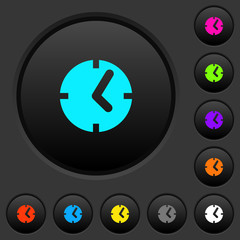 Clock dark push buttons with color icons