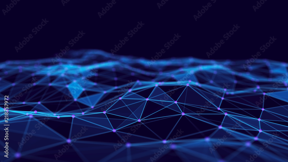 Aufkleber Abstract technology background. Network connection structure. Science background. Big data digital background. 3d rendering.