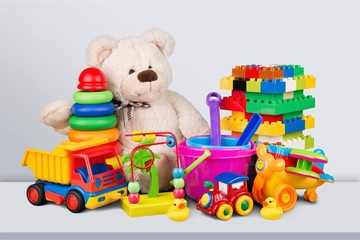 Toys collection isolated on  background