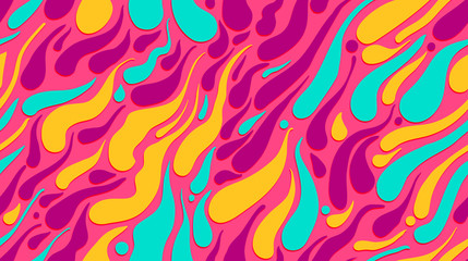 Vector colored blots, seamless rectangular four-colored pattern, multi-colored spots, flat drops and smudges.