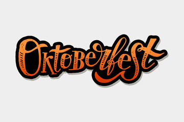 Oktoberfest lettering Calligraphy Brush Text Holiday Vector Sticker