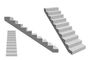 Stairway. Isolated on white background. 3d Vector illustration.