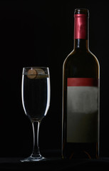 wine glass black background