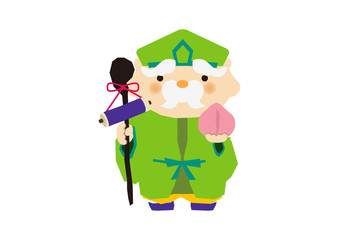 七福神。幸福の神様。寿老人。