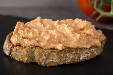 Open sandwich with fish roe