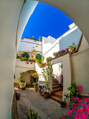 Fototapeta na wymiar Traditional house architecture Of Gallipoli town, in Apulia region - Italy