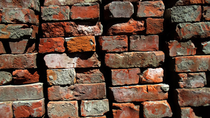 Old red bricks background