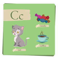 Colorful alphabet for kids - Letter C
