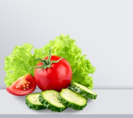 Fresh vegetables isolated on white