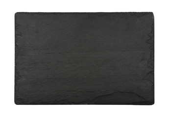 Black slate board isolated on white
