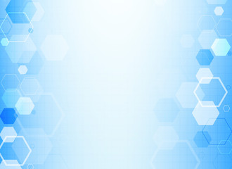 blue hexagonal molecule structure background for medical and science technology