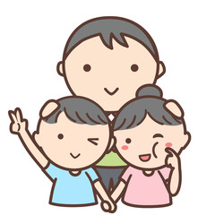 笑った家族のイラスト