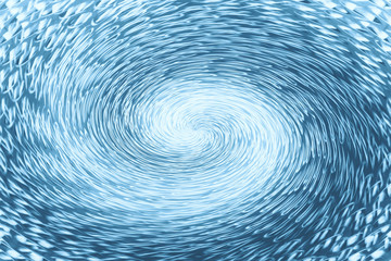Blue wormhole in form of spiral absorbs space. Fantastic background image of asymmetric vortex...