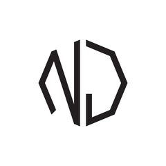 two letter NJ octagon logo
