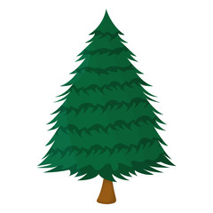 Tree XMas Isolated icon. Cartoon style. Vector Illustration for Christmas day