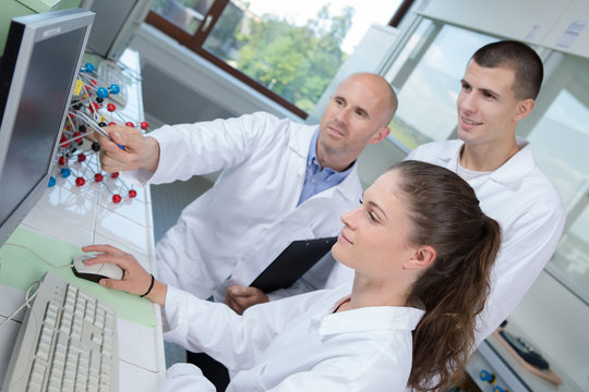 nanotechnology interns in the laboratory