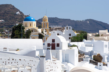 White houses and churches of Oia, Santorini, Greece