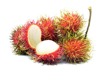 Ripe rambutan isolated