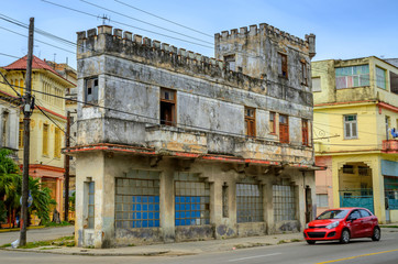 Abandoned house in Havana built in classic colonial style