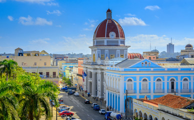aerial view of the square in the Cuban capital of Havana