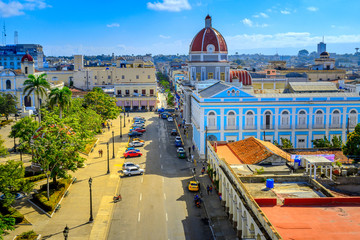 aerial view of the square in the Cuban capital of Havana