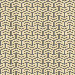 Geometric pattern with golden arrows. Geometric modern ornament. Seamless abstract background