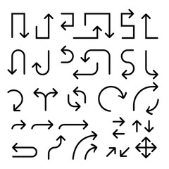 Black flat arrows set