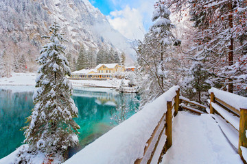 Blausee im Winter, Schweiz