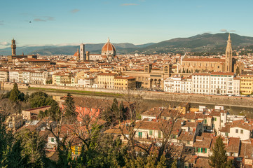 Fototapeta na wymiar Panoramic view of Florence, river 1