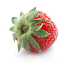 Fresh ripe strawberry on white background