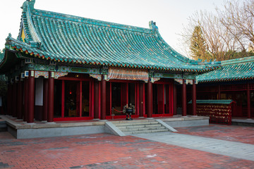 Obraz premium Koxinga Shrine temple main hall view in Tainan Taiwan memorial dedicated to Koxinga the Ming Dynasty general