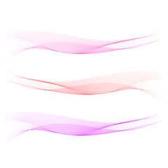 Set abstract color wave. Smoke pink wave. Vector Abstract lines.