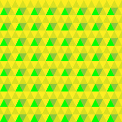 Vector triangular yellow green seamless background. Geometric background.