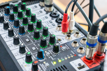 audio controls buttons of electroacoustics