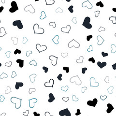 Fototapeta na wymiar Light Blue, Green vector seamless pattern with colorful hearts.