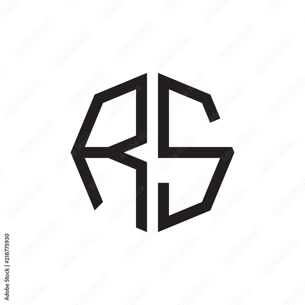 Wall mural two letter RS octagon logo