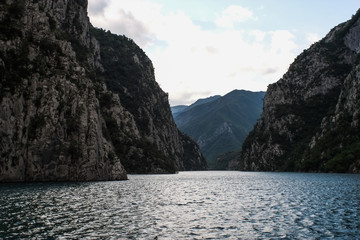 Onboard morning Lake Komani ferry from Fierza to Koman in Albania