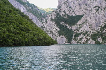 Onboard morning Lake Komani ferry from Fierza to Koman in Albania