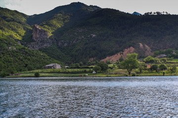 Onboard morning Lake Komani ferry from Fierza to Koman in Albania